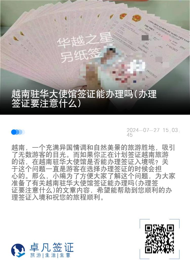 越南驻华大使馆签证能办理吗(办理签证要注意什么)